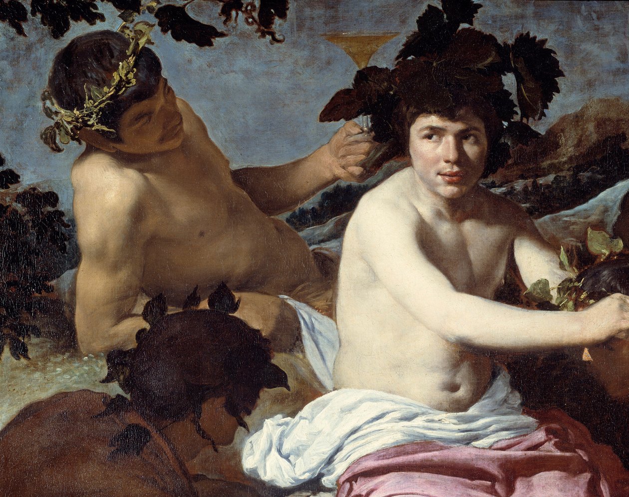 Bacchus diadala vagy „A részegek” Részlet. Diego Rodriguez de Silva y Velasquez (1599-1660) festménye 1639-1642 körül. Homályos. 1,65x2,25 m Madrid, Prado Múzeum alkotó: Diego Velázquez