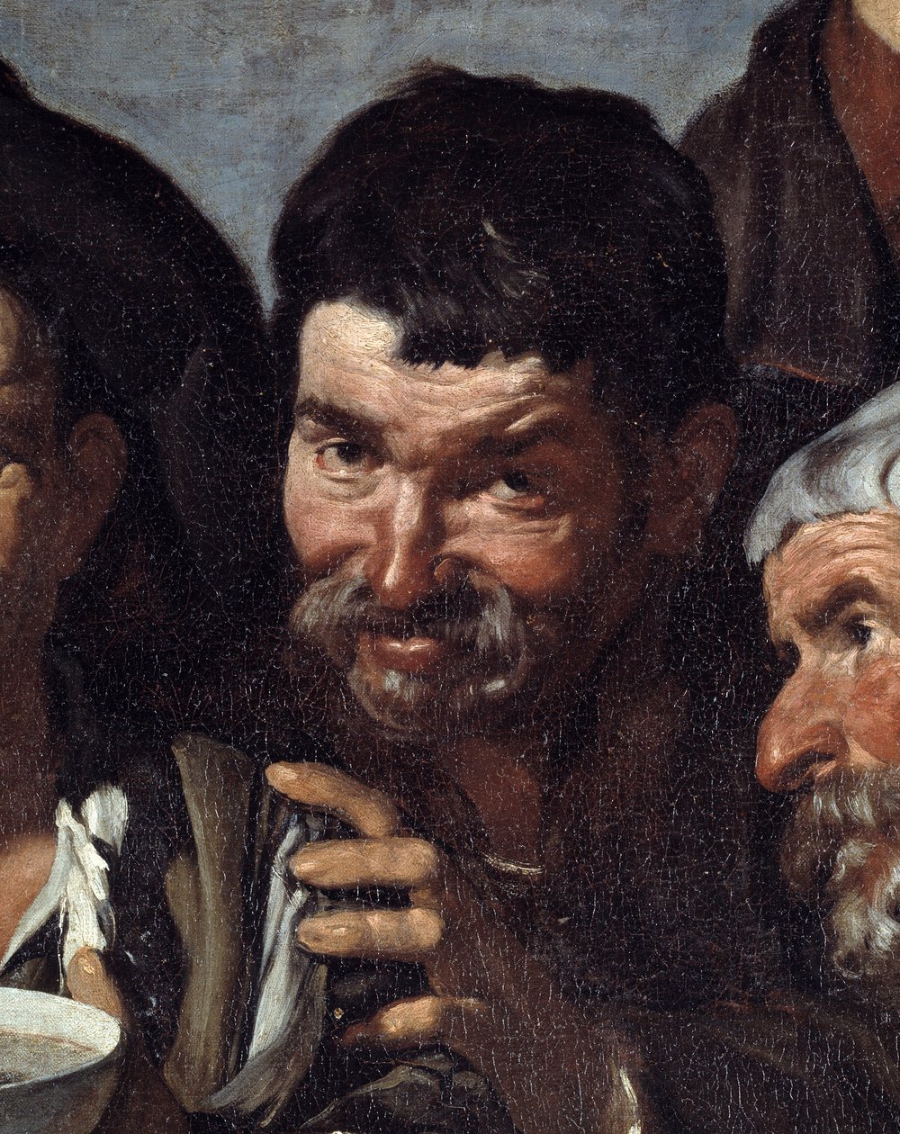 Bacchus diadala vagy „A részegek” Részlet egy részeg arcról. Diego Rodriguez de Silva y Velasquez (1599-1660) festménye 1639-1642 körül. Homályos. 1,65x2,25 m Madrid, Prado Múzeum alkotó: Diego Velázquez