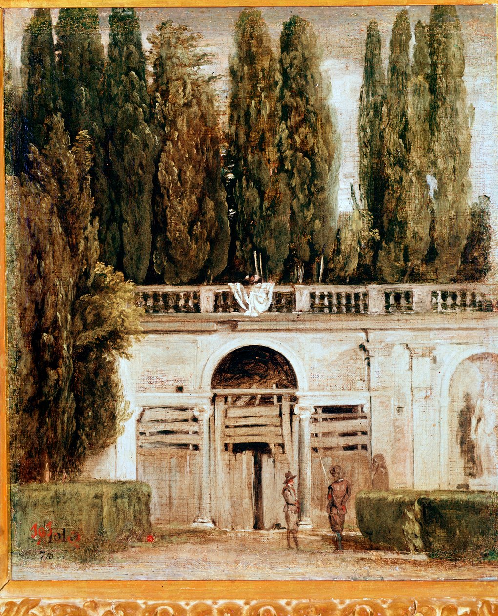 Kilátás a Medicis-villa kertjére (Olaj, vászon, 1649 körül) alkotó: Diego Velázquez