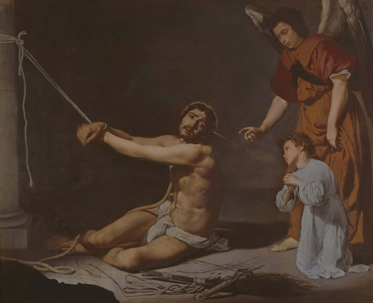 Krisztus a keresztény lélek által meggondolt korbácsolás után, 1628-9 alkotó: Diego Velázquez