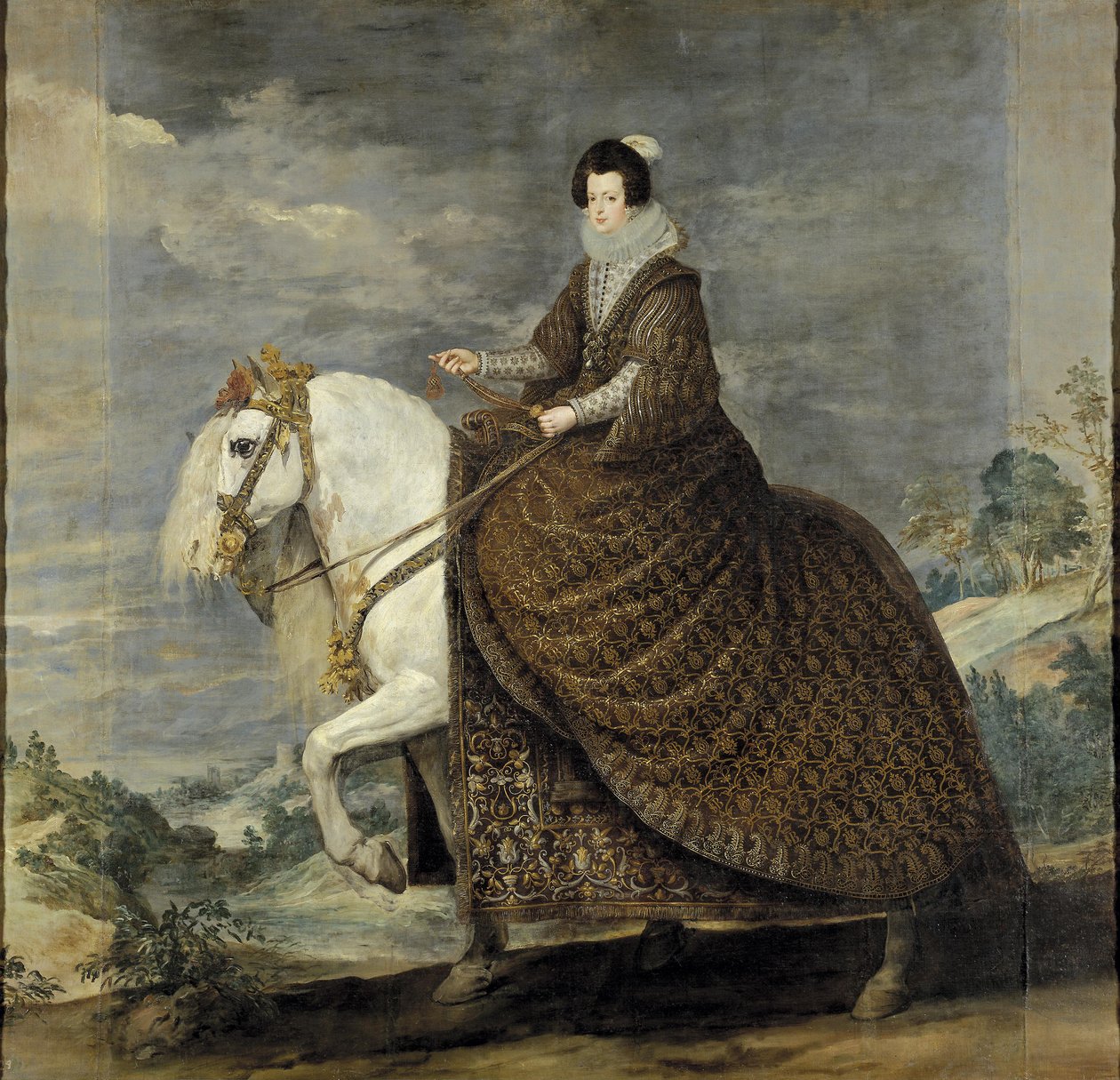 Isabel de Bourbon királynő lóháton alkotó: Diego Velázquez