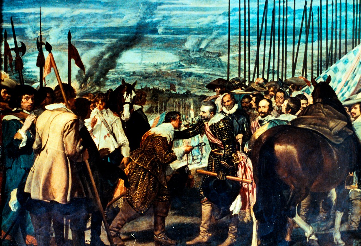 „Breda redukciója”, harmincéves háború, 1625, 17. század alkotó: Diego Velázquez
