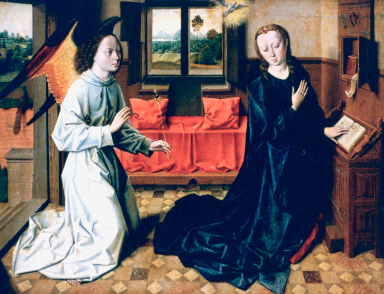 Angyali üdvözlet, 1465-1470 alkotó: Dieric Bouts