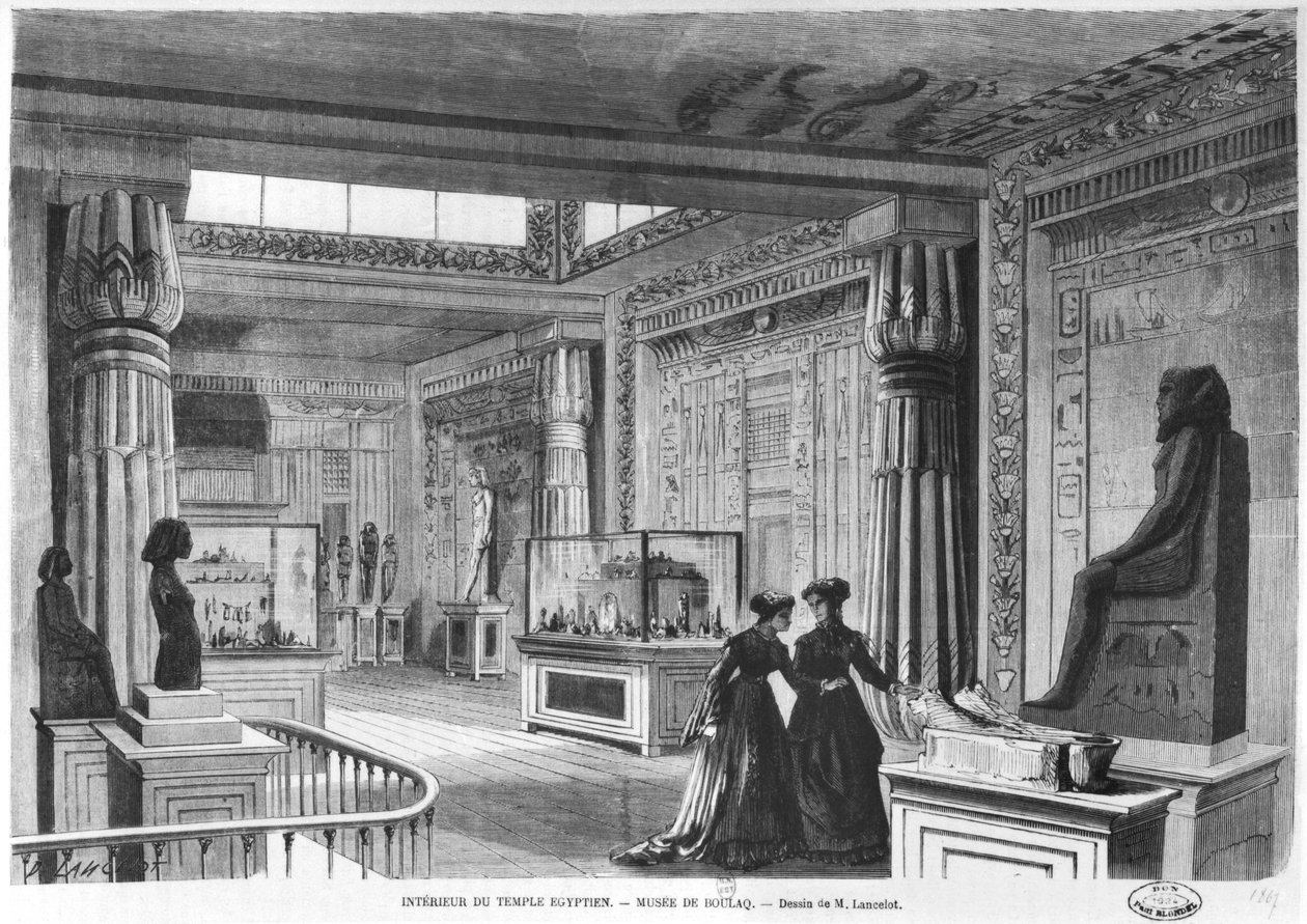 Az egyiptomi templom belseje a párizsi Champ-de-Mars egyetemes kiállításán, 1867 alkotó: Dieudonne Auguste Lancelot