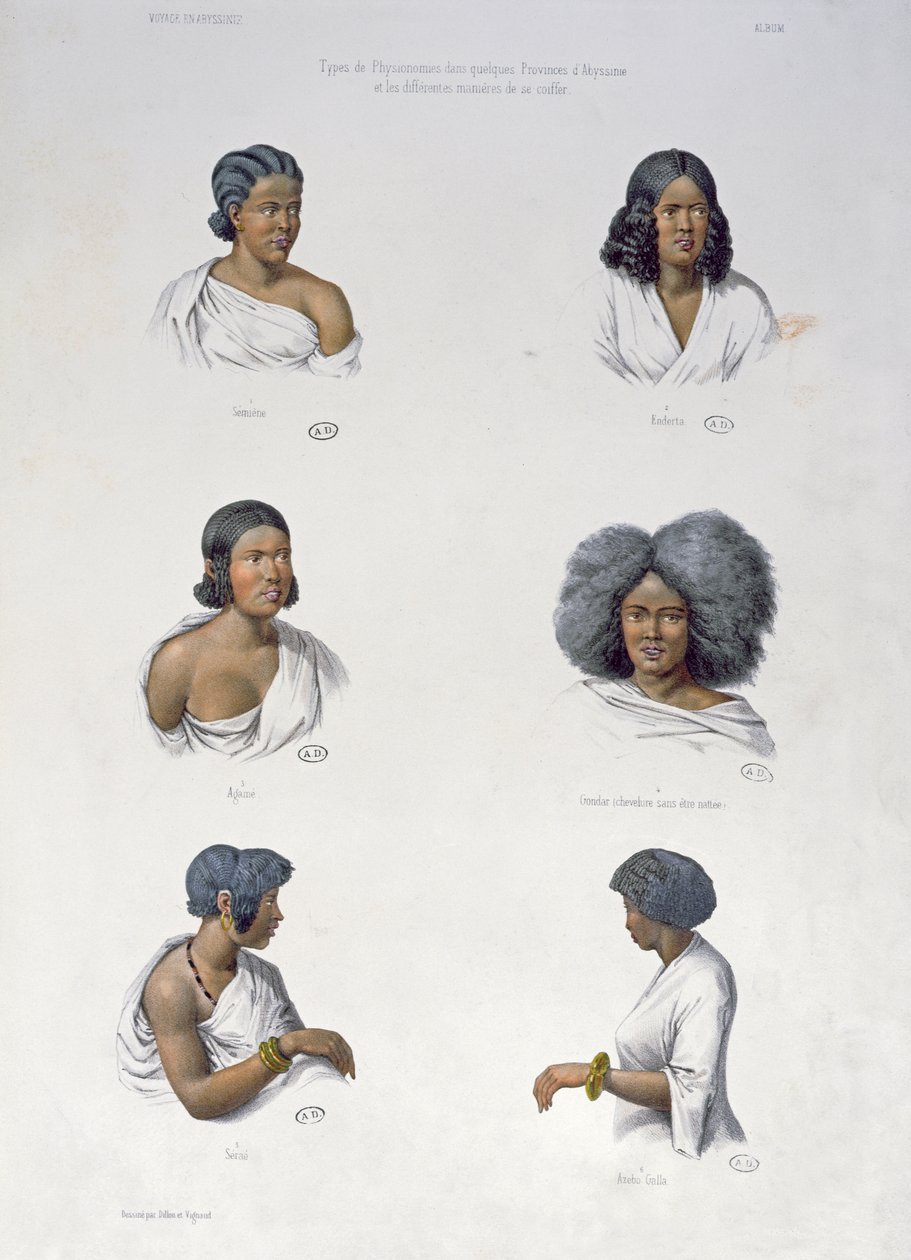 Abesszíniai bennszülöttek, Aumont metszete, 1840 körül alkotó: Dillon and Vignaud