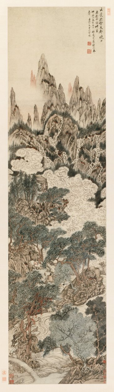 Reggeli nap a Mennyei Citadella-csúcs felett, 1614. alkotó: Ding Yunpeng