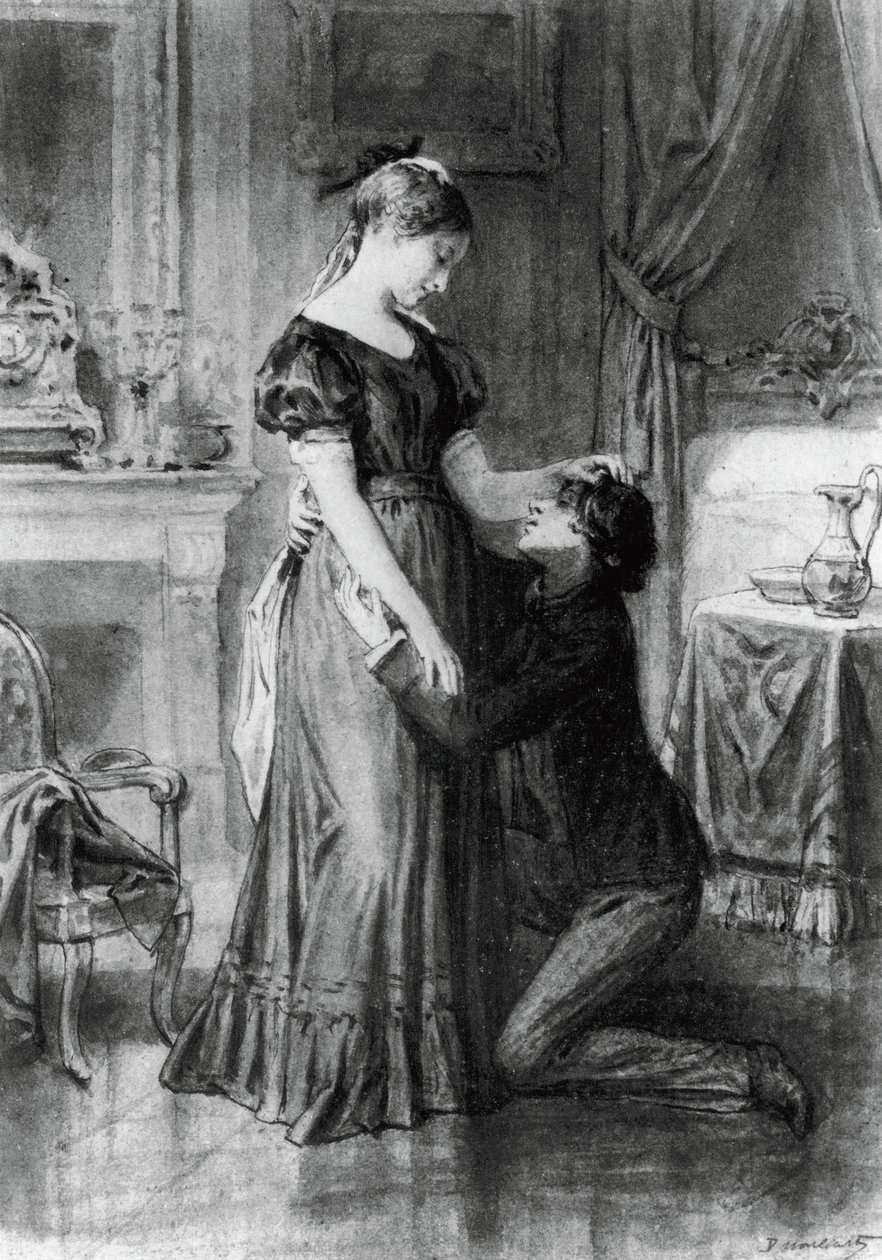 Illusztráció a Confession of Child Of Century, Alfred de Musset (1810-1857) regényéhez, metszet Diogene Ulyssee Napoleon Maillart (1840-1926) rajza alapján alkotó: Diogene Ulysse Napoleon Maillart