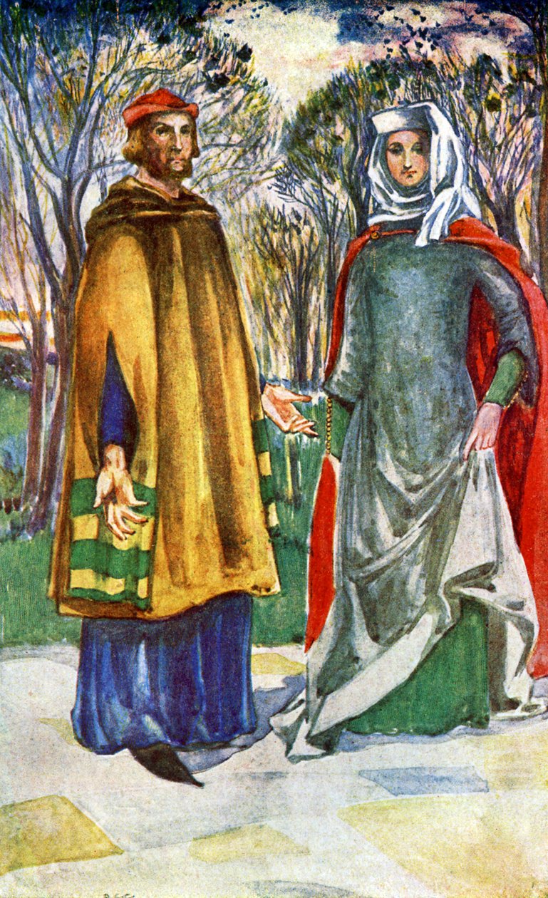 Pár viselete I. Edward uralkodása idején (1272-1307) alkotó: Dion Clayton Calthrop