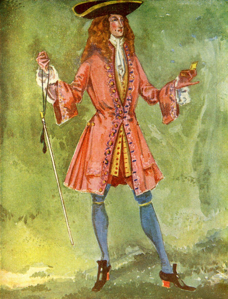 Férfi jelmez I. Anna uralkodása idején (1702-1714) alkotó: Dion Clayton Calthrop