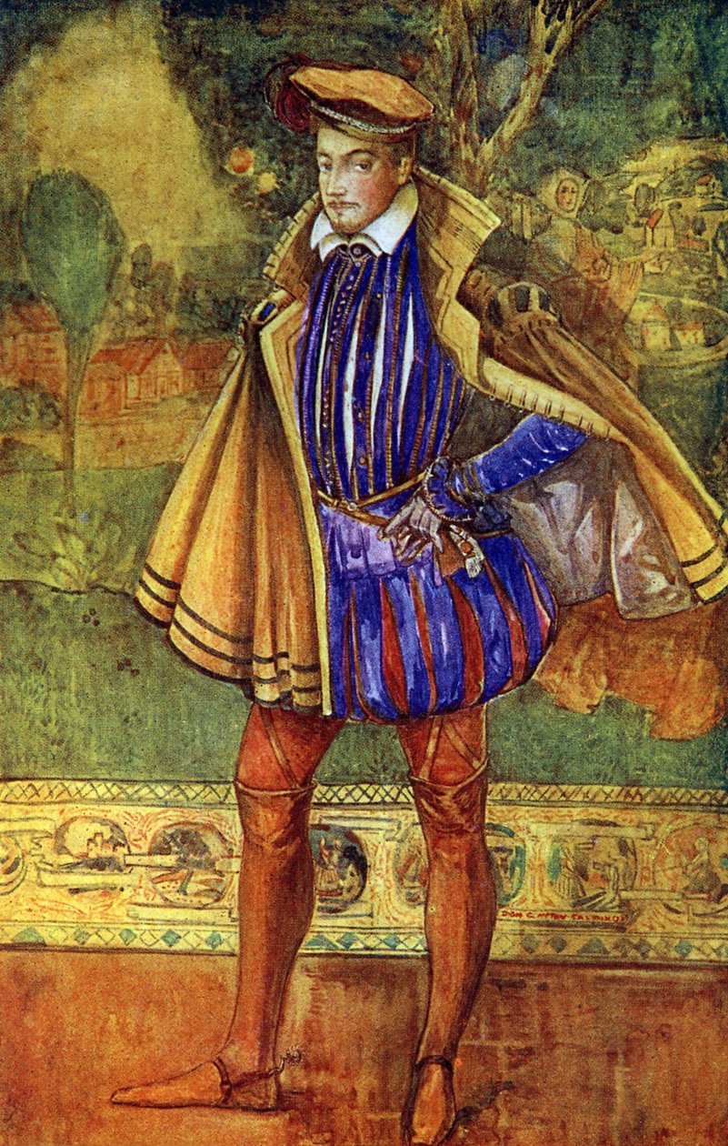 Férfiruha I. Erzsébet uralkodásának idején (1558-1603) alkotó: Dion Clayton Calthrop