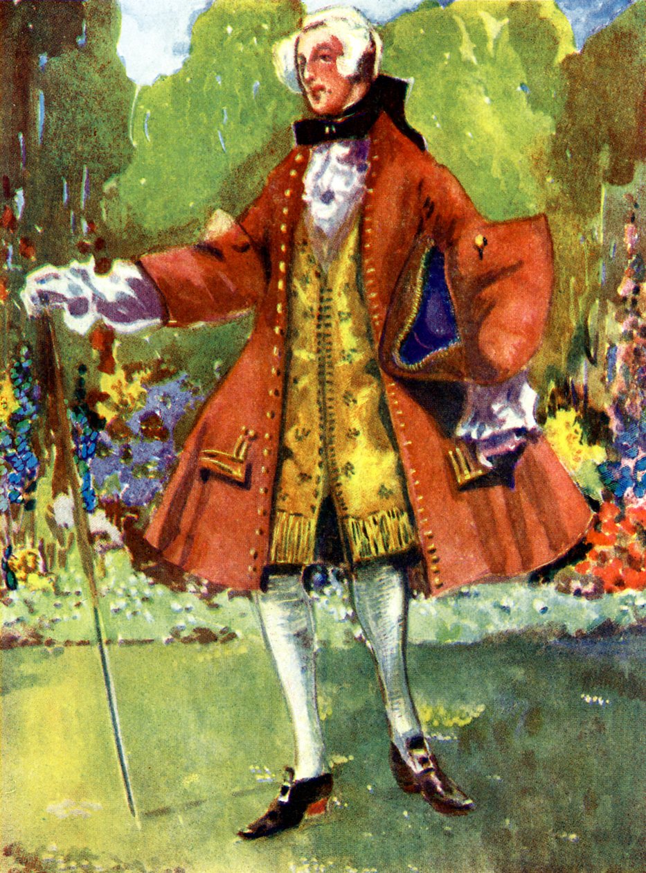 Férfi jelmez II. György uralkodása idején (1727-1760) alkotó: Dion Clayton Calthrop
