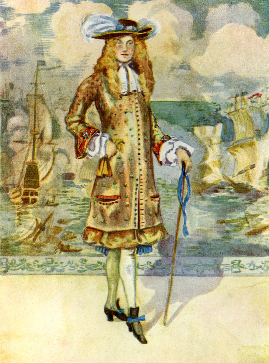 Férfi jelmez II. Károly uralkodása idején (1660-1685) alkotó: Dion Clayton Calthrop