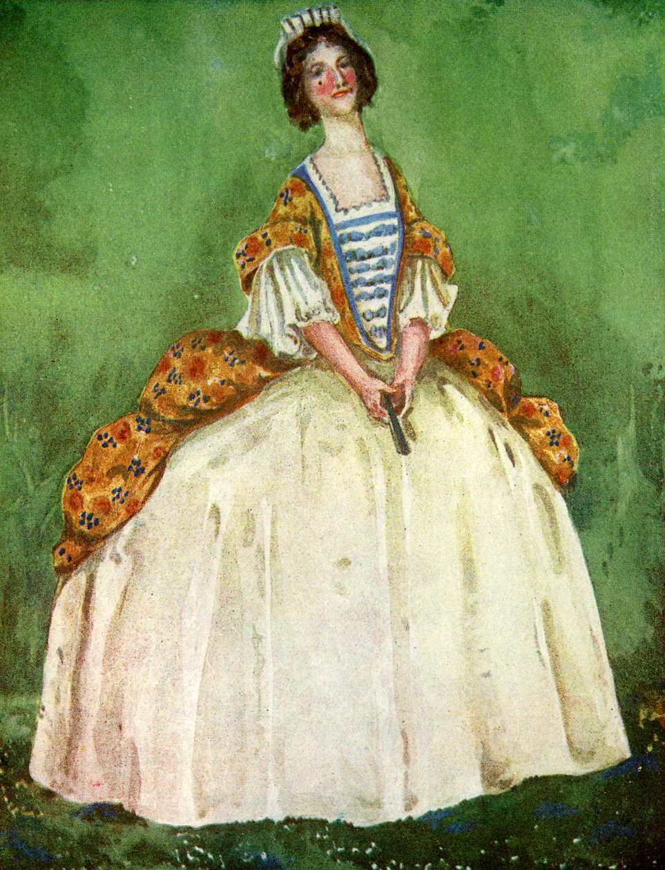 Női jelmez I. Anna uralkodása idején (1702-1714) alkotó: Dion Clayton Calthrop