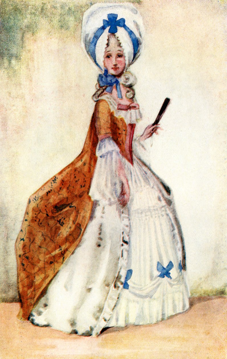 Női jelmez III. György uralkodása idején (1760-1820) alkotó: Dion Clayton Calthrop