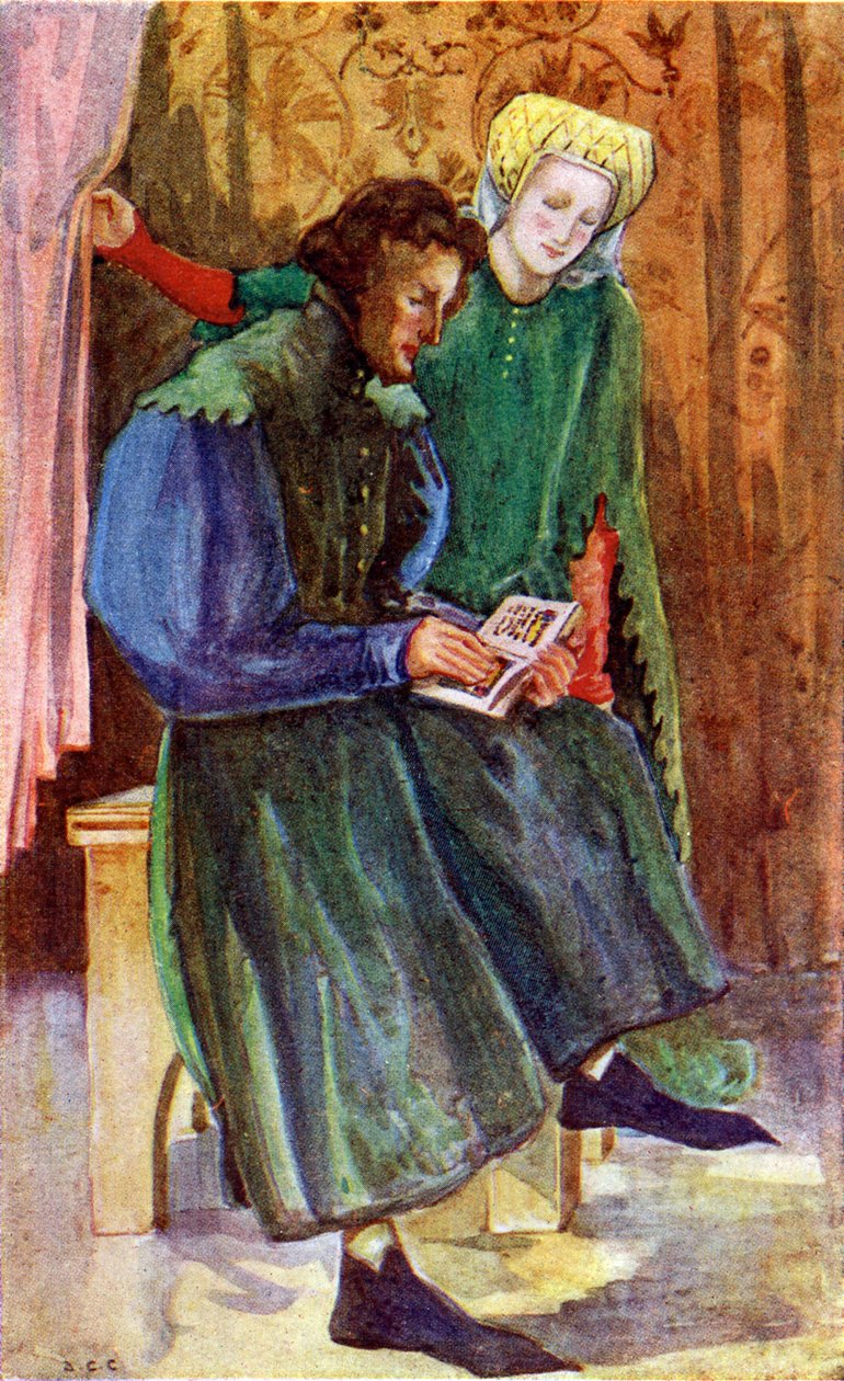 Házaspár jelmeze IV. Henrik uralkodása idején (1399-1413) alkotó: Dion Clayton Calthrop
