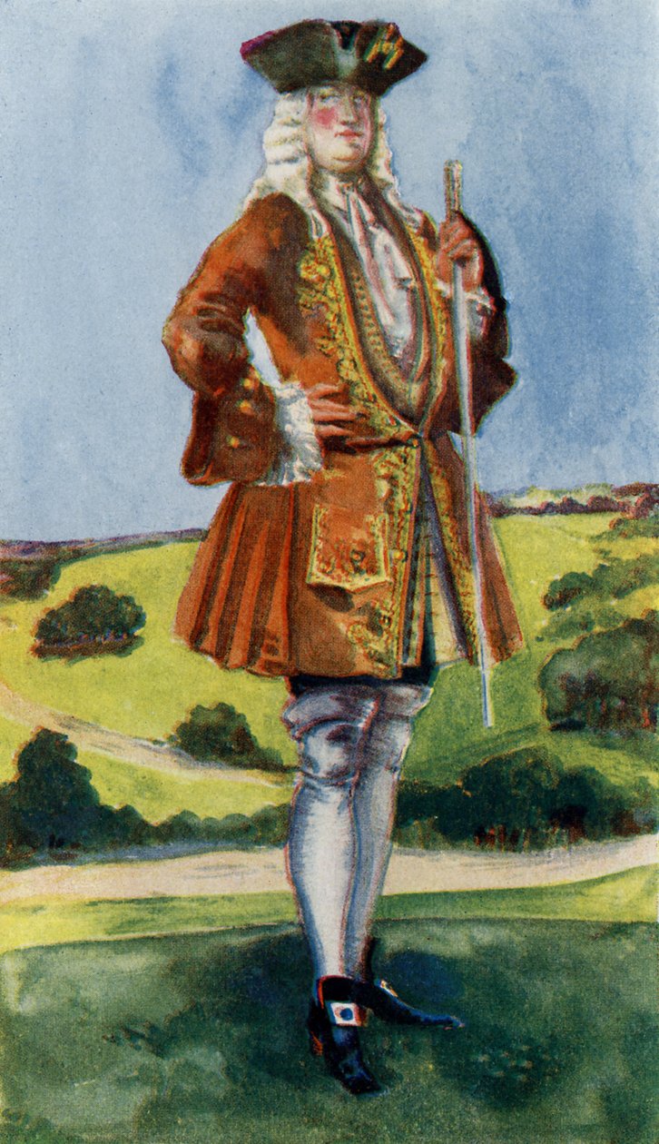 Férfi jelmez I. György uralkodása idején (1714-1727) alkotó: Dion Clayton Calthrop