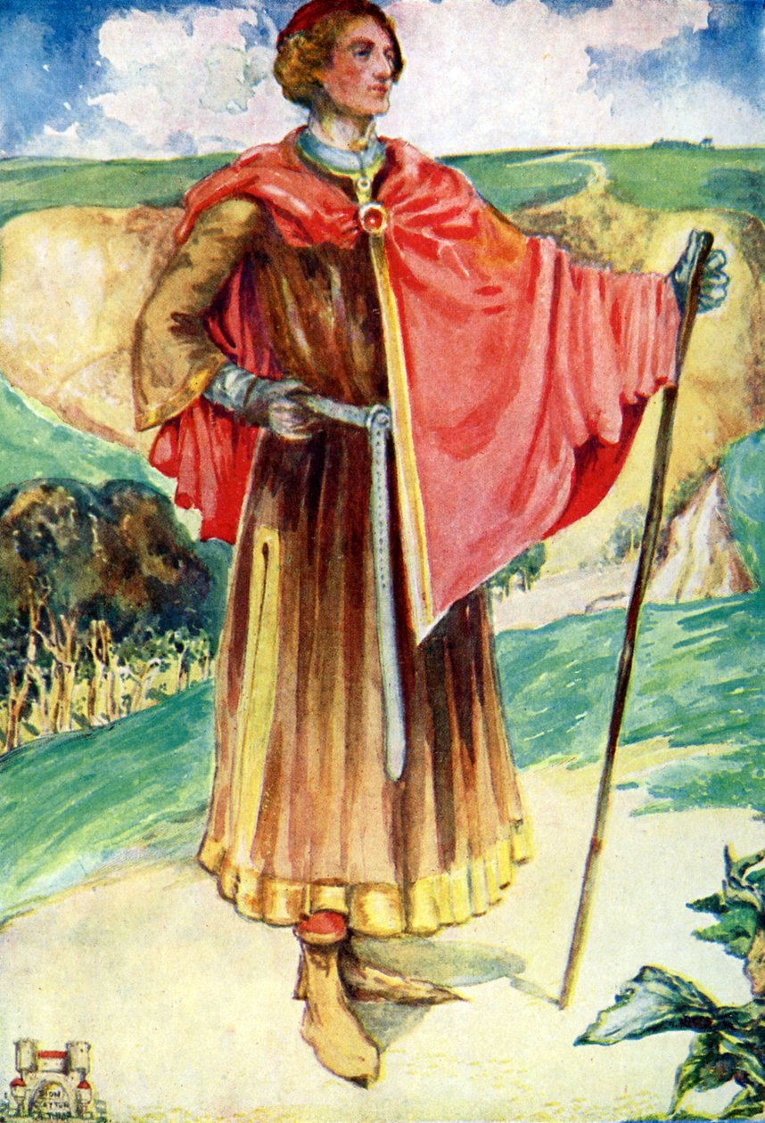 Férfi jelmez II. Henrik uralkodása idején (1154-1189) alkotó: Dion Clayton Calthrop