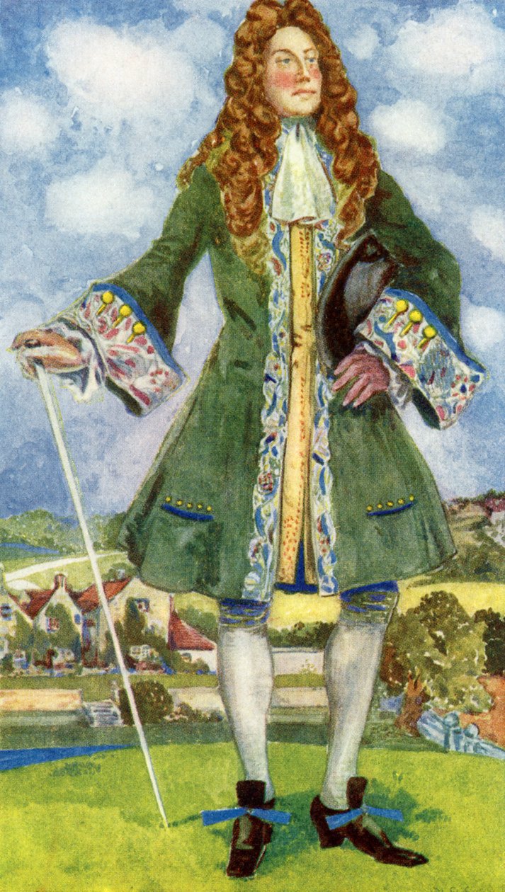 Férfi jelmez Vilmos és Mária uralkodása idején (1689-1702) alkotó: Dion Clayton Calthrop