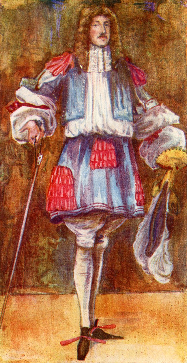Férfi jelmez II. Károly uralkodása idején (1660-1685) alkotó: Dion Clayton Calthrop