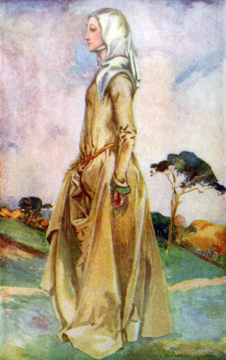 Női jelmez II. Henrik uralkodása idején (1154-1189) alkotó: Dion Clayton Calthrop