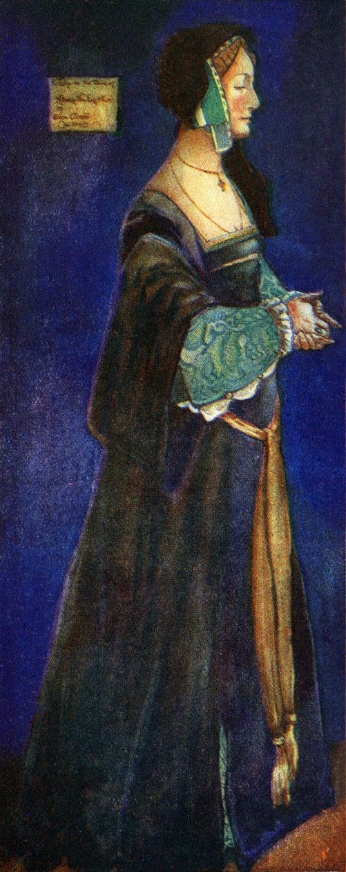 Női jelmez VIII. Henrik uralkodása idején (1509-1547) alkotó: Dion Clayton Calthrop