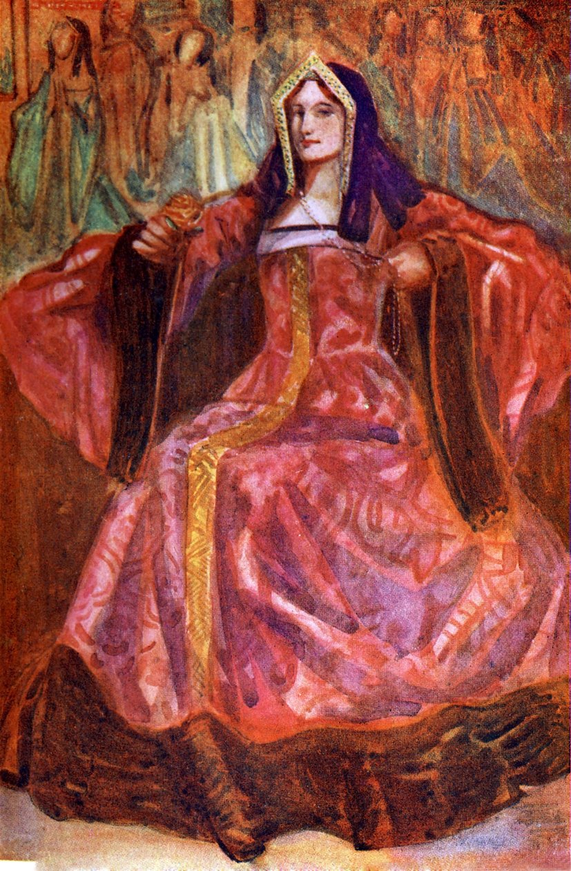 Női jelmez VII. Henrik uralkodása idején (1485-1509) alkotó: Dion Clayton Calthrop