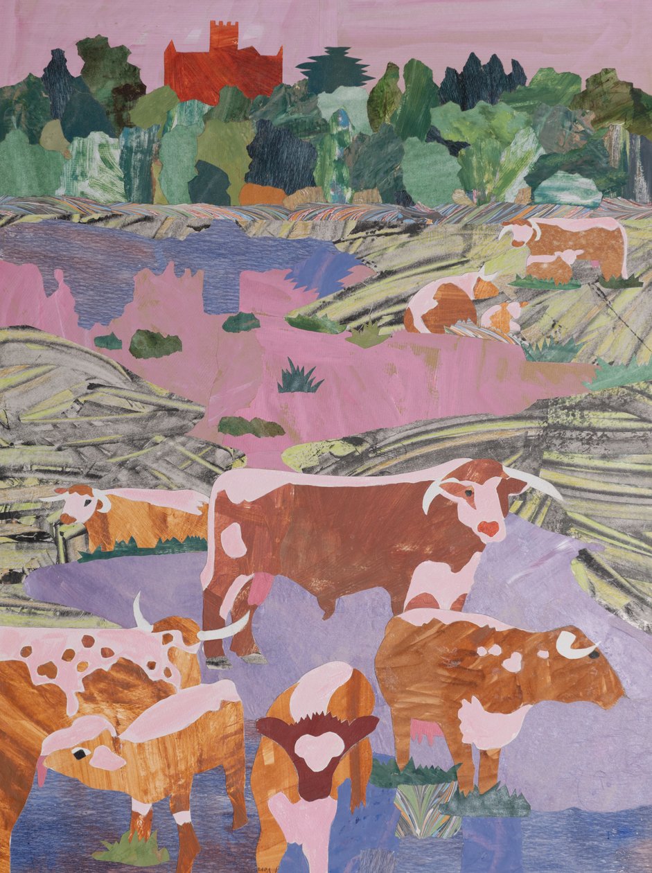 Longhorns at ease (kollázs) alkotó: Dione Verulam