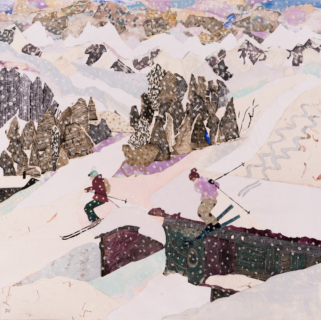 Síelés ebédre, 2015 (kollázs) alkotó: Dione Verulam