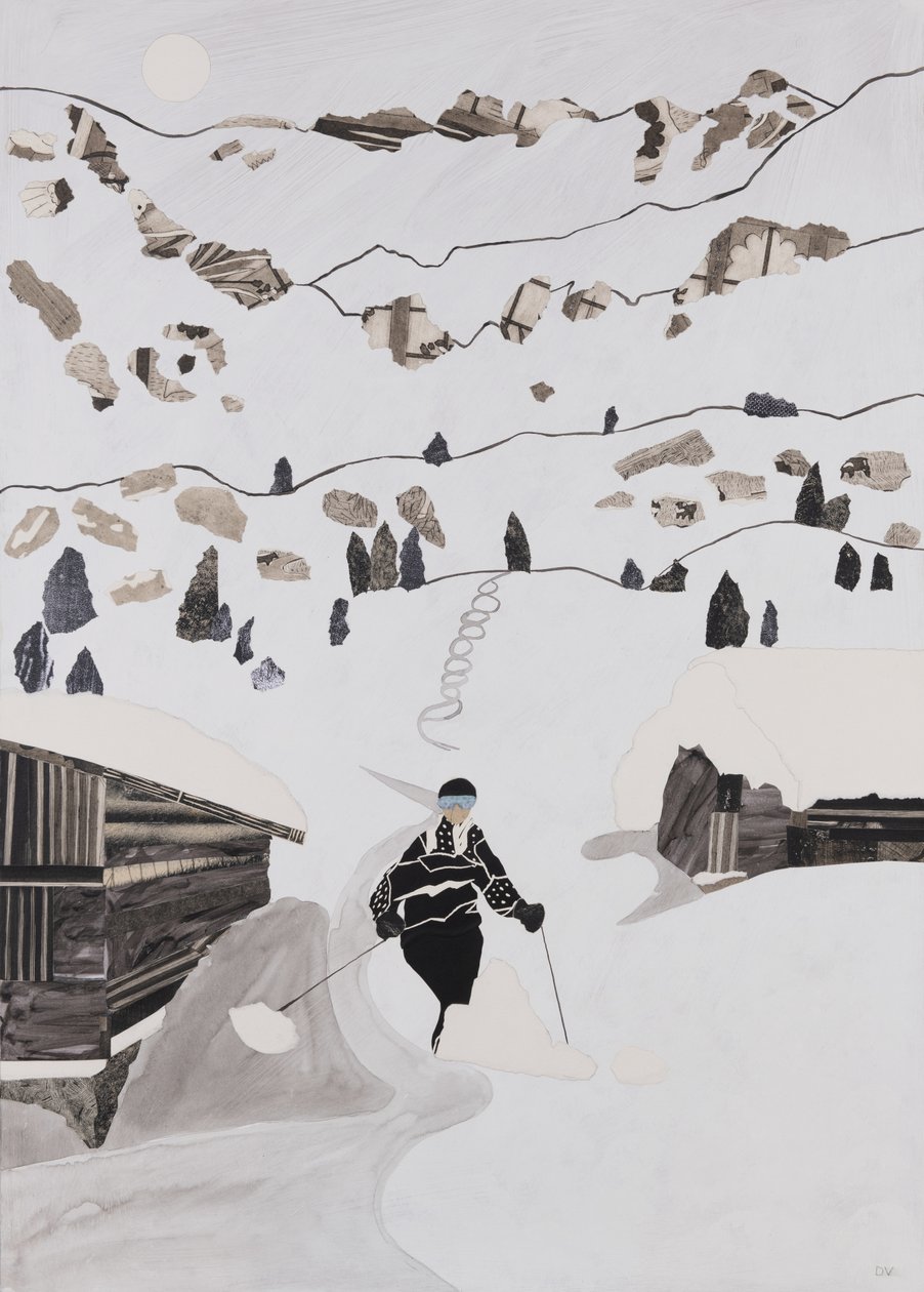 Síelés ebédre (kollázs) alkotó: Dione Verulam