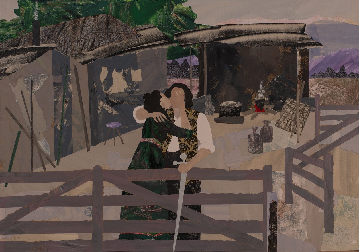 Búcsú Hunding kunyhójánál, Wagner Gyűrű-ciklusa, 2024 (kollázs) alkotó: Dione Verulam