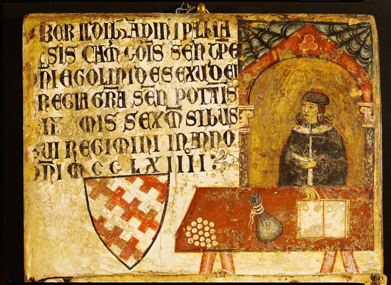 Ildebrandino Paglieresi bíboros az íróasztalánál, 1264 (tempera a panelen) alkotó: Diotisalvi or Dietisalvi de Speme