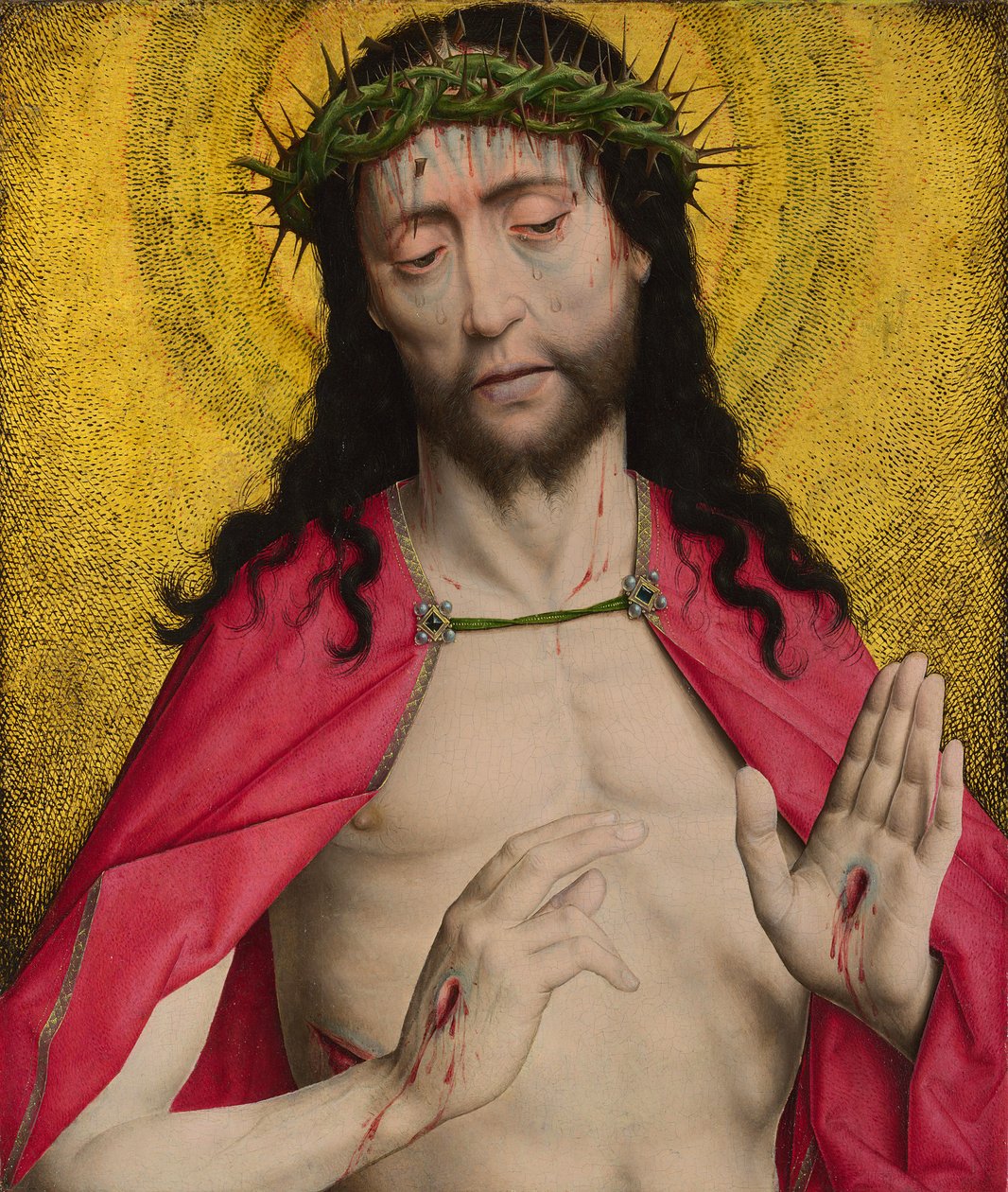 Krisztus tövisekkel megkoronázva, 1470 körül (tempera a fán) alkotó: Dirck Bouts
