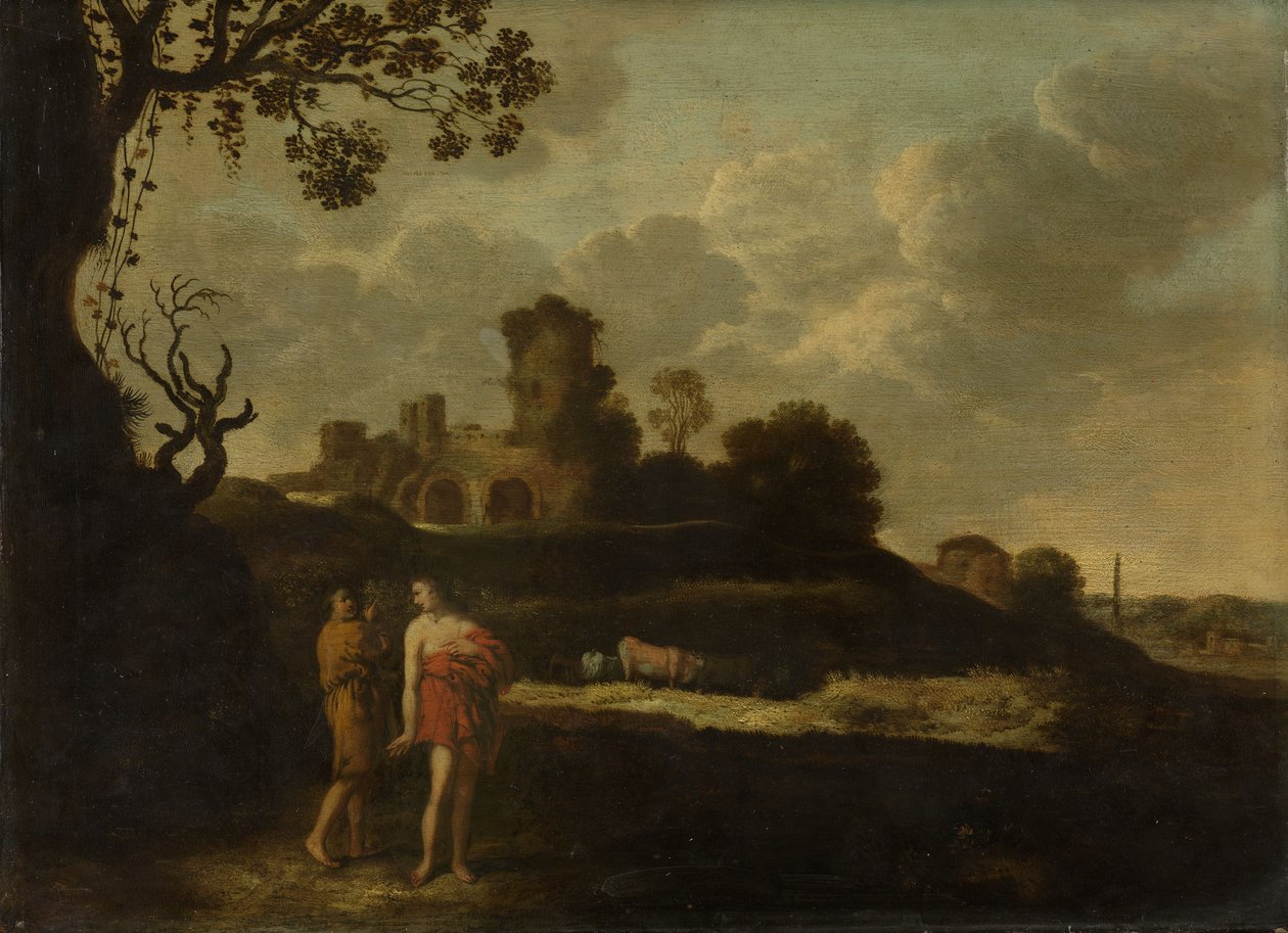 Arkádiai táj pásztorokkal és tehenekkel alkotó: Dirck Dalens the Elder