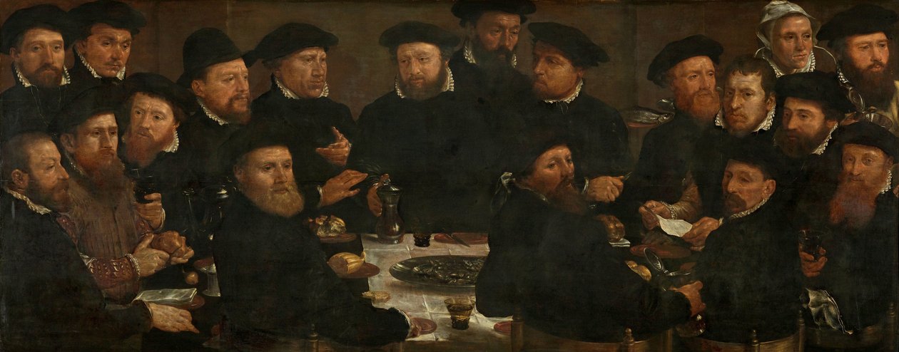 Az L osztag tizennyolc gárdájának bankettje, Amszterdam 1566, „A sügérevők” néven ismert alkotó: Dirck Barendsz.