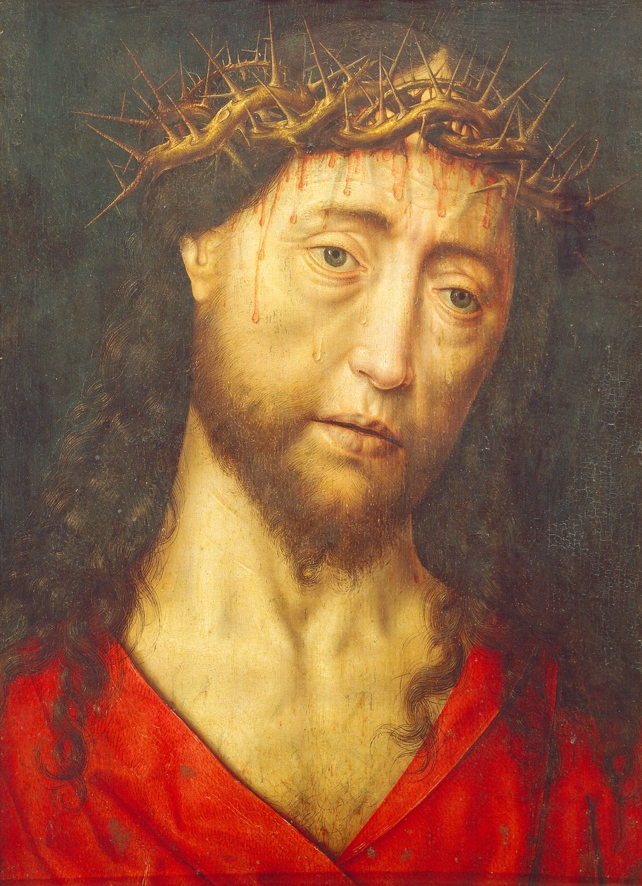 Krisztus tövissel koronázott feje, Dieric Bouts Elder (1415-1475 körüli) alkotó: Dirck Bouts