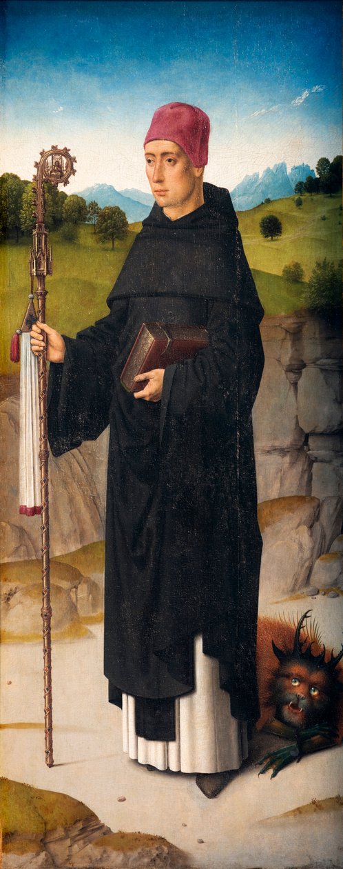 Plébániatemplom (Parochiekerk Sint-Pieter). Festmény. Dirk Bouts. Szent Erasmus vértanúsága. 1460-1464 körül. Részlet. Jobb oldali panel. alkotó: Dirck Bouts