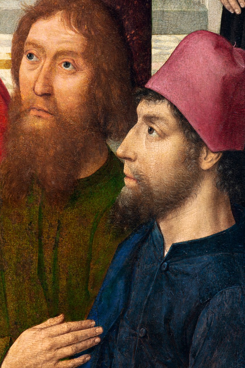 Plébániatemplom (Szent Péter plébániatemplom). festmény. Utolsó vacsora. Dirk Bouts. 1464-1468. Részlet. központi panel. alkotó: Dirck Bouts