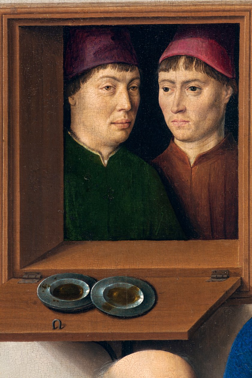 Plébániatemplom (Szent Péter plébániatemplom). festmény. Utolsó vacsora. Dirk Bouts. 1464-1468. Részlet. Központi panel. alkotó: Dirck Bouts