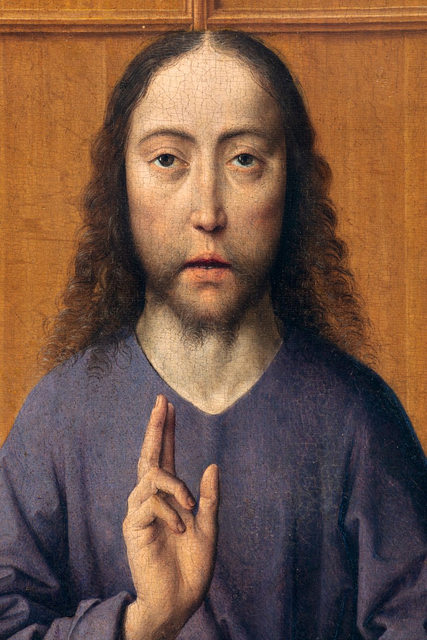 Plébániatemplom (Szent Péter plébániatemplom). festmény. Utolsó vacsora. Dirk Bouts. 1464-1468. Részlet. Központi panel. alkotó: Dirck Bouts
