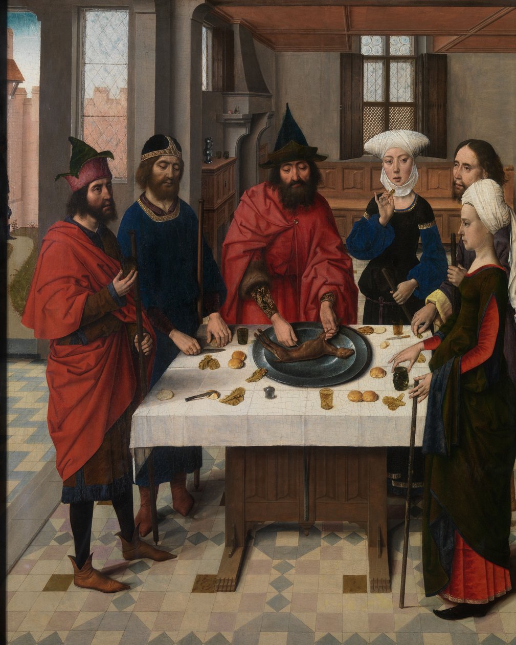 Pészach ünnepe, részlet a Szentségi Oltárról, 1464-68 körül (olaj, tábla) alkotó: Dirck Bouts
