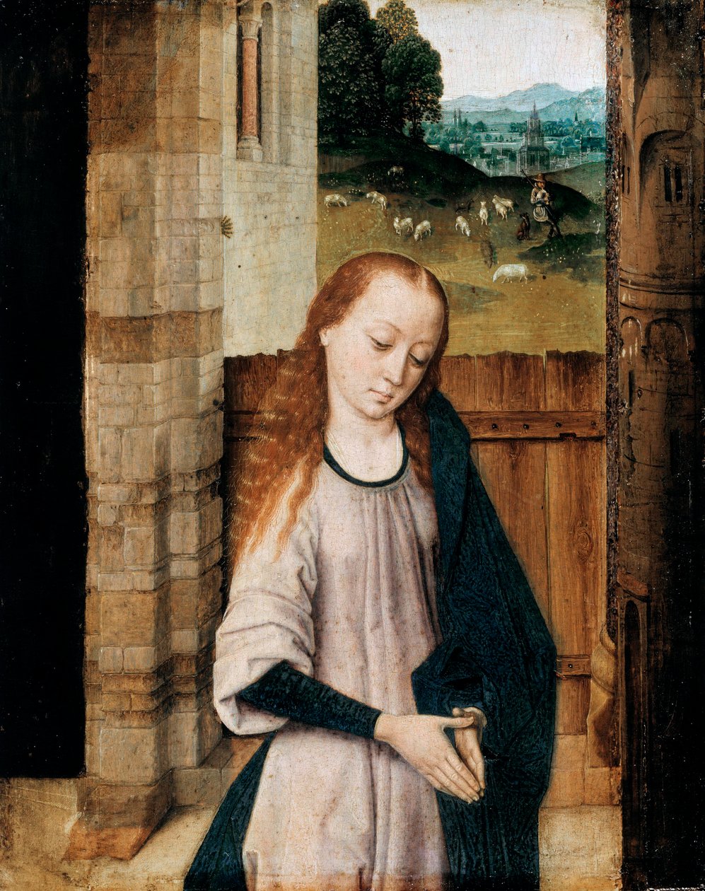 "Szűz imádatban" (Virgin in Adoration) Dirk Bouts festménye (1410/20-1475) alkotó: Dirck Bouts
