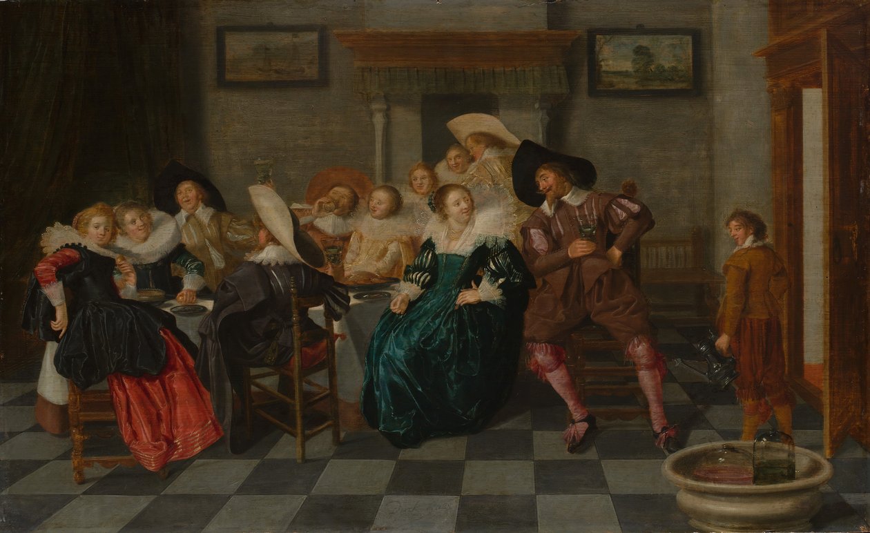 Bankett, 1628. alkotó: Dirck Hals