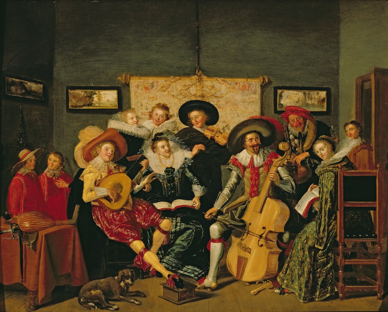 Zenés parti, 1625 körül alkotó: Dirck Hals