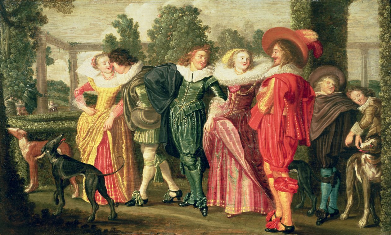 Sétány a kertben, 1623 körül alkotó: Dirck Hals