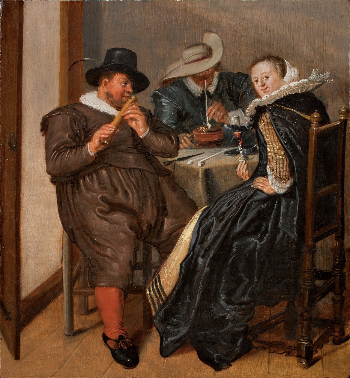Vidám társaság furulyásszal alkotó: Dirck Hals