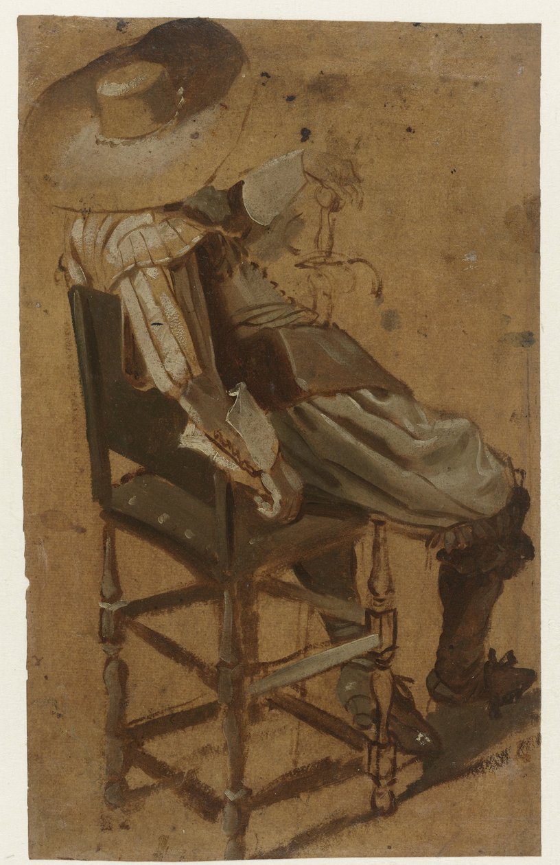 Ülő férfi karddal alkotó: Dirck Hals