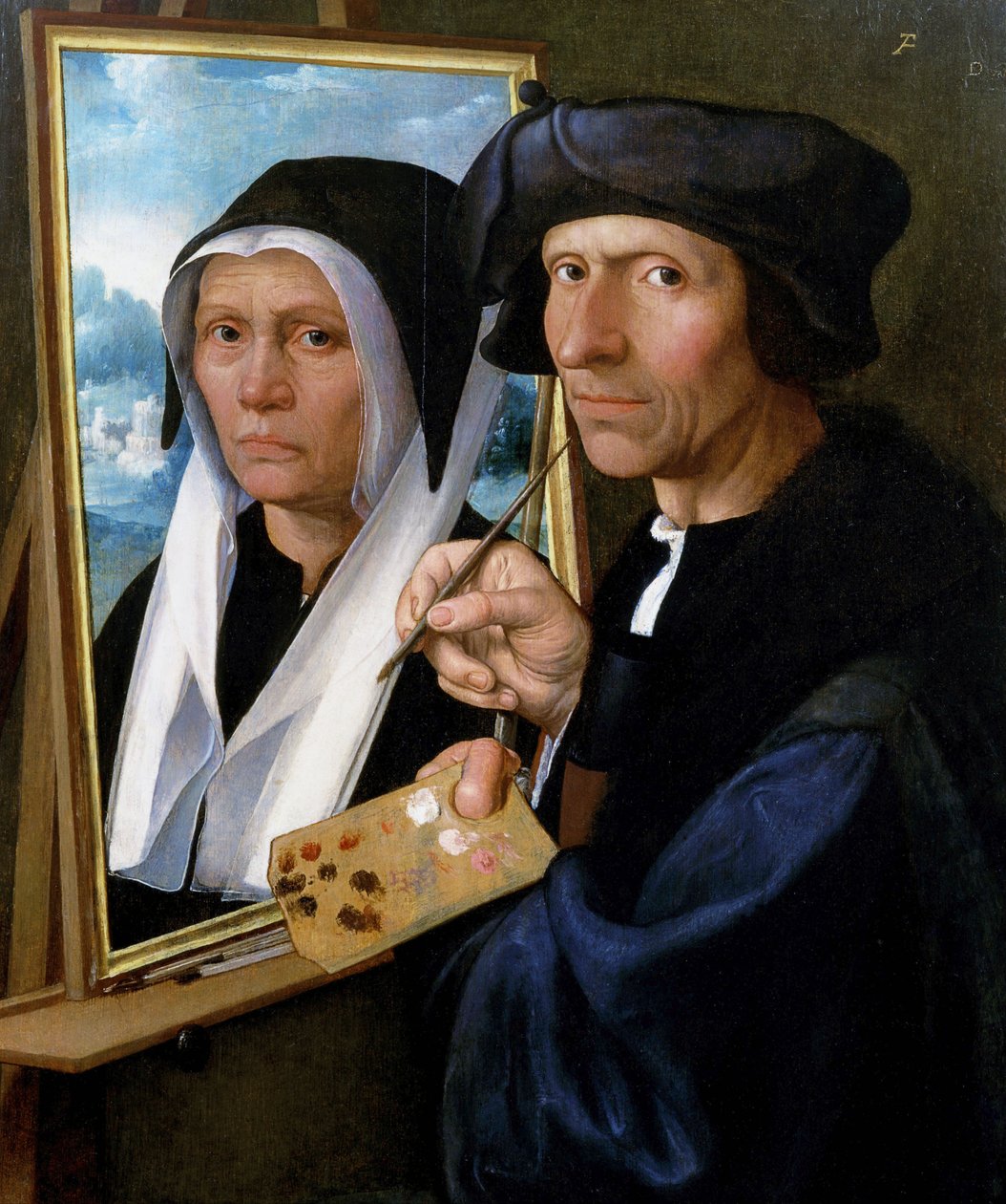 Jacob Cornelisz. van Oostsanen festménye feleségének portréja alkotó: Dirck Jacobsz