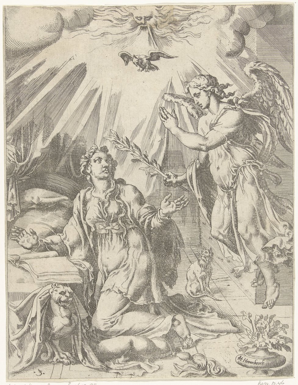 Annunciatie Val en de verlossing van de mensheid door het leven en passie van Christus (series title)   1356643   hu       hungarian Successfully Translated  Original: Koe aan de waterkant Translat: Koe aan de waterkant 1384326 hu hungarian Successfully Tr alkotó: Dirck Volckertsz. Coornhert (attributed to)