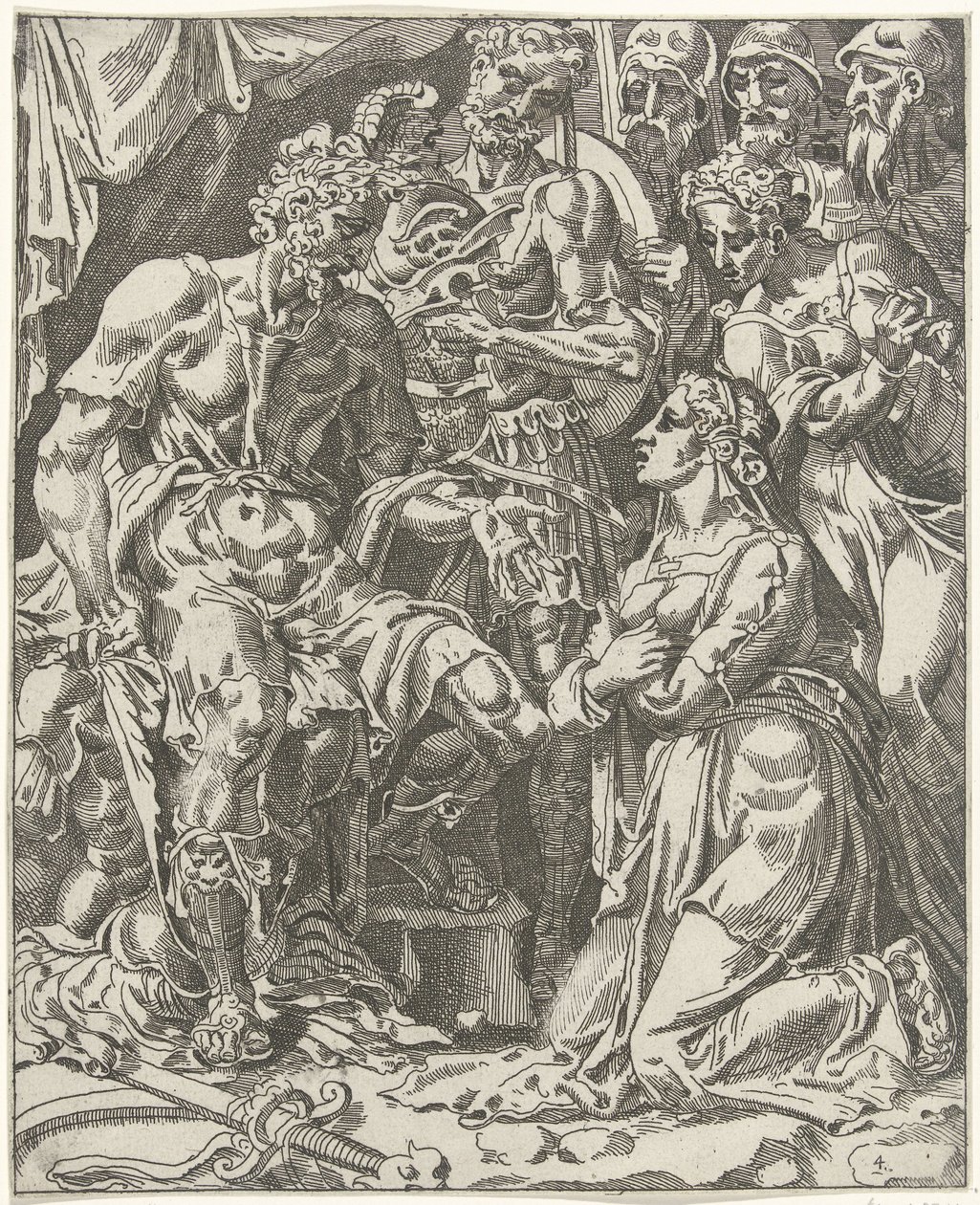 Judith voor Holofernes Judith in Holofernes (sorozat címe) alkotó: Dirck Volckertsz. Coornhert (attributed to)