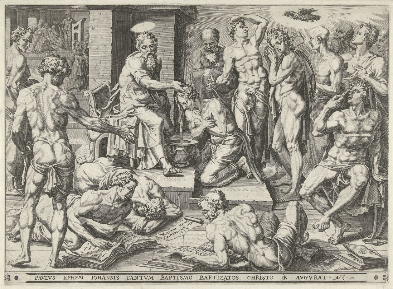 Pál megkereszteli Efézus lakóit alkotó: Dirck Volckertsz. Coornhert (attributed to)